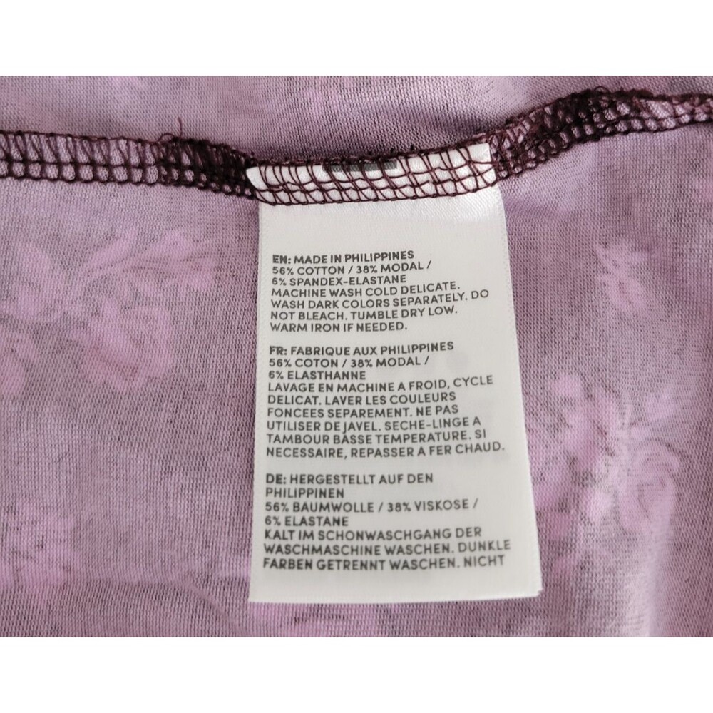 Lands' End NWT Women 2X Burgundy Pink Floral Scoop Long Sleeve Knit Tencel Modal - Picture 12 of 12